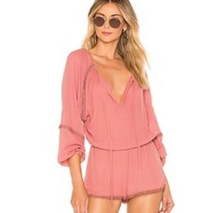 Eberjey Revolve Summer Of Love Reed Romper in Mauve Sunset Rose Size Large L